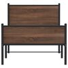 vidaXL Estructura de cama sin colchón metal marrón roble 75x190 cm