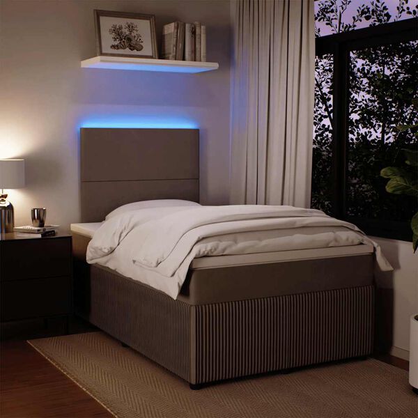 vidaXL Cama box spring con colch&oacute;n terciopelo gris claro 120x200 cm