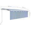 vidaXL Toldo autom&aacute;tico retr&aacute;ctil con persiana azul y blanco 4x3 m