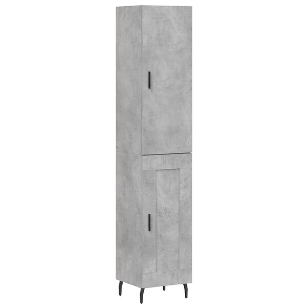 vidaXL Aparador de madera contrachapada gris hormig&oacute;n 34,5x34x180 cm