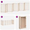 vidaXL Puerta para perros plegable 9 paneles madera de &aacute;lamo 450 cm