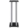 vidaXL Soportes altavoces 2 uds vidrio templado plata negro 4 pilares