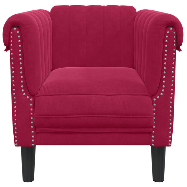 vidaXL Sill&oacute;n de terciopelo rojo tinto