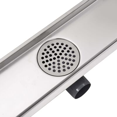 vidaXL Desagüe lineal de ducha de acero inoxidable 830x140 mm