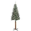 vidaXL Árbol de Navidad Delgado con 300 LED con soporte Verde y 210 cm