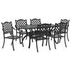 vidaXL Conjunto de Comedor de Jard&iacute;n 7 pcs Negro Aluminio