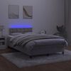 vidaXL Cama box spring colch&oacute;n y LED terciopelo gris claro 120x200 cm