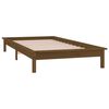 vidaXL Estructura de cama con LED madera maciza marr&oacute;n miel 100x200 cm
