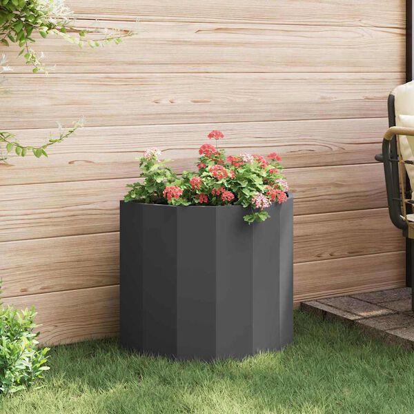 vidaXL Jardinera Negro 60 x 30 x 50 cm Acero