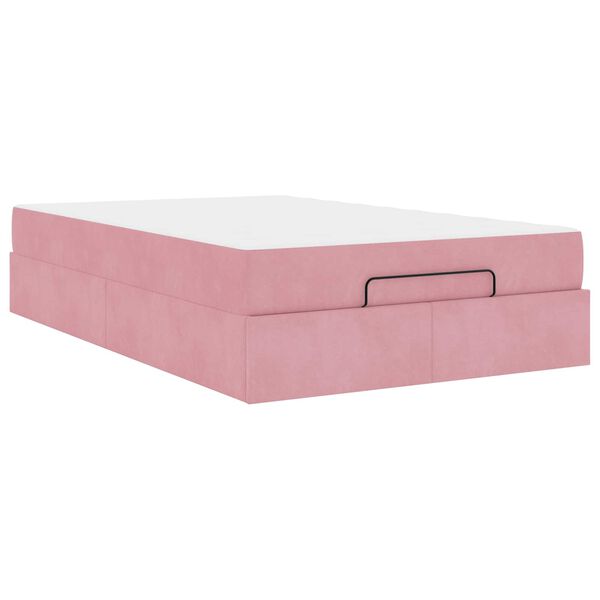 vidaXL Estructura de cama con colch&oacute;n 2 pcs Rosa Terciopelo