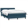 vidaXL Cama box spring con colch&oacute;n terciopelo azul oscuro 160x210 cm