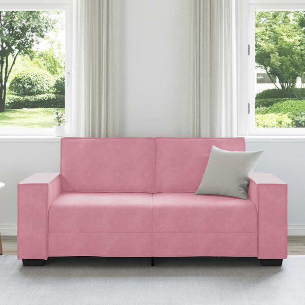 vidaXL Sof&aacute; de 2 plazas terciopelo rosa 180x78x84 cm