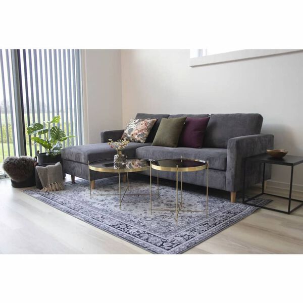 House Nordic Mesa de centro Scarlett redonda color lat&oacute;n 70x40 cm