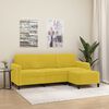 vidaXL Sof&aacute; de 3 plazas con taburete terciopelo amarillo 180 cm