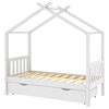 vidaXL Estructura cama ni&ntilde;os con caj&oacute;n madera pino blanco 80x160 cm