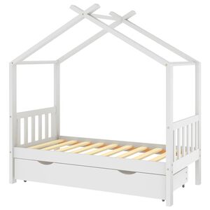 vidaXL Estructura cama ni&ntilde;os con caj&oacute;n madera pino blanco 80x160 cm