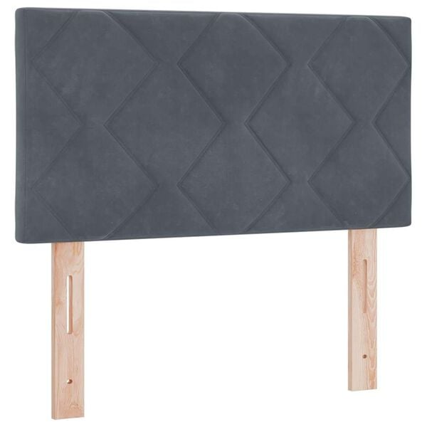 vidaXL Cabecero LED con cabecera Gris oscuro 80 cm Cuero sintético