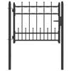 vidaXL Puerta de cerca HORST 100 x 75 cm Metal Negro Con cerradura