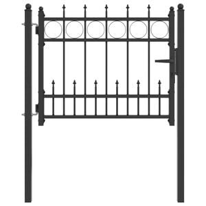vidaXL Puerta de cerca HORST 100 x 75 cm Metal Negro Con cerradura