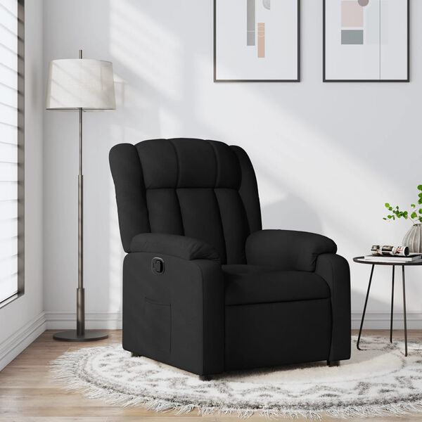 vidaXL Sill&oacute;n reclinable de tela negra