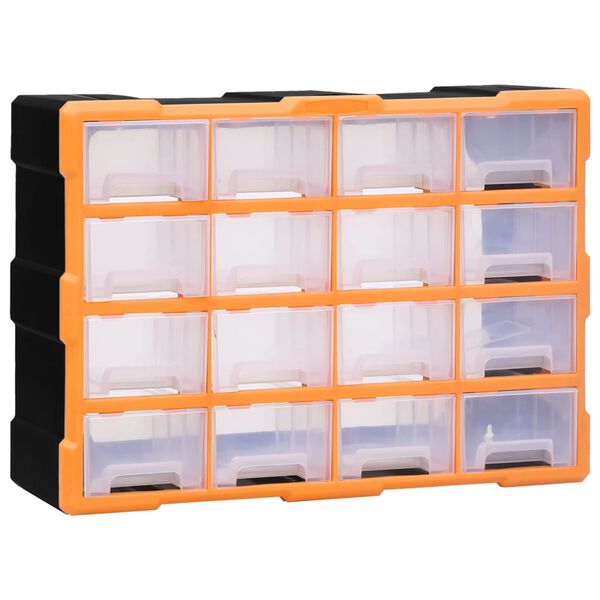 vidaXL Organizador multicajones con 16 cajones medianos 52x16x37 cm