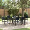 vidaXL Conjunto de Comedor de Jard&iacute;n 7 pcs Negro