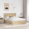 vidaXL Estructura de cama Roble Sonoma 150 x 200 cm Madera Ingenieril