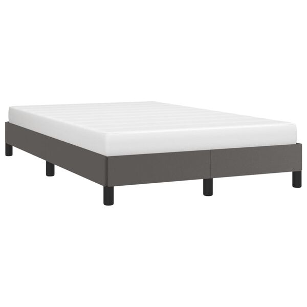 vidaXL Estructura de cama sin colch&oacute;n cuero sint&eacute;tico gris 120x200 cm