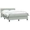 vidaXL Cama box spring con colch&oacute;n terciopelo gris claro 140x210 cm