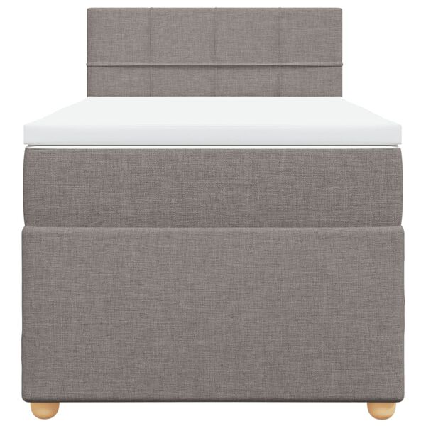 vidaXL Cama box spring con colch&oacute;n tela gris taupe 80x200 cm