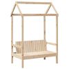 vidaXL Set de cama y banco con techo madera maciza de pino 75x190 cm