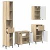 vidaXL Juego de muebles de ba&ntilde;o Roble Sonoma Madera Compuesta, Metal