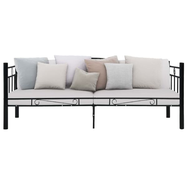 vidaXL Estructura de sof&aacute; cama sin colch&oacute;n metal negro 90x200 cm