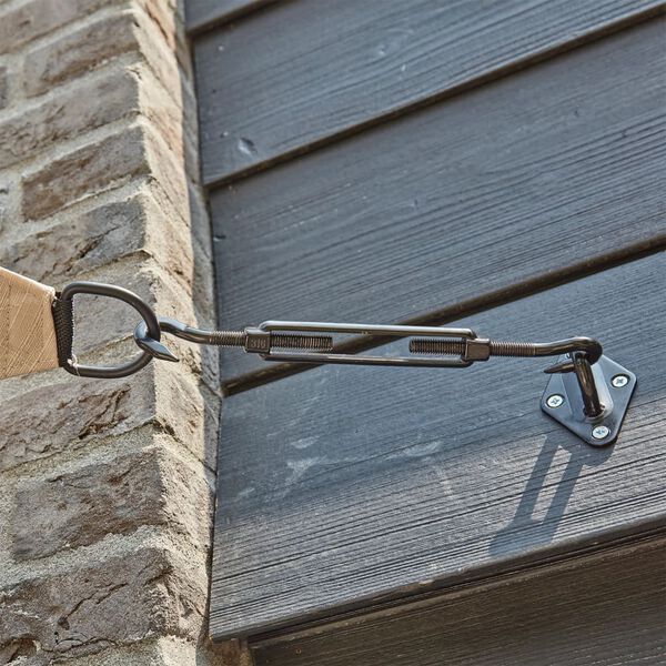 Livin'outdoor Fijaciones para toldo triangular negro