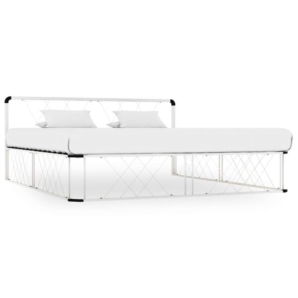 vidaXL Estructura de cama sin colch&oacute;n metal blanco 200x200 cm