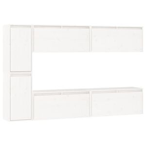 vidaXL Muebles para TV 6 piezas madera maciza de pino blanco