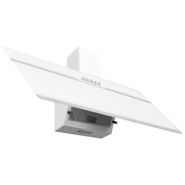 vidaXL Campana extractora acero inoxidable vidrio templado blanco 90cm