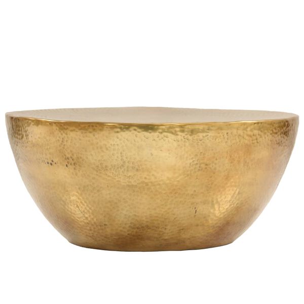 vidaXL Mesa de centro de aluminio martillado latón 70x30 cm