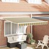 vidaXL Toldo Retr&aacute;ctil Manual Verde y amarillo 350 x 250 cm tela