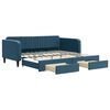 vidaXL Sof&aacute; cama nido con cajones terciopelo azul 100x200 cm