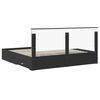 vidaXL Estructura de cama con cabecera Negro y Plata 200 x 200 cm