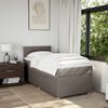 vidaXL Cama box spring con colch&oacute;n tela gris taupe 100x200 cm