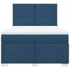vidaXL Cama box spring con colch&oacute;n tela azul 140x200 cm