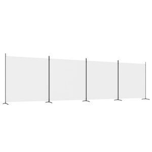 vidaXL Biombo divisor de 4 paneles de tela blanco 698x180 cm
