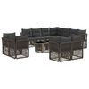 vidaXL Conjunto de sof&aacute;s de jard&iacute;n 12 uds. Gris rat&aacute;n sint&eacute;tico