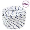 vidaXL Cuerda de barco polipropileno blanco 14 mm 25 m