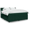 vidaXL Cama box spring con colch&oacute;n terciopelo verde oscuro 180x200 cm