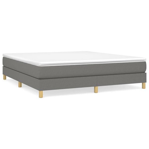 vidaXL Cama box spring con colchón tela gris oscuro 180x200 cm