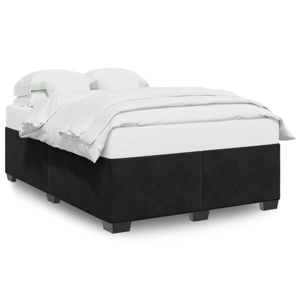 vidaXL Estructura de cama sin colch&oacute;n terciopelo negro 140x190 cm