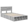 vidaXL Estructura de cama con estante Manual Gris Sonoma 120 x 190 cm